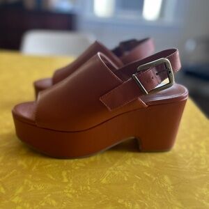 Charlotte Stone Errol Leather Platform Slingback Sandal